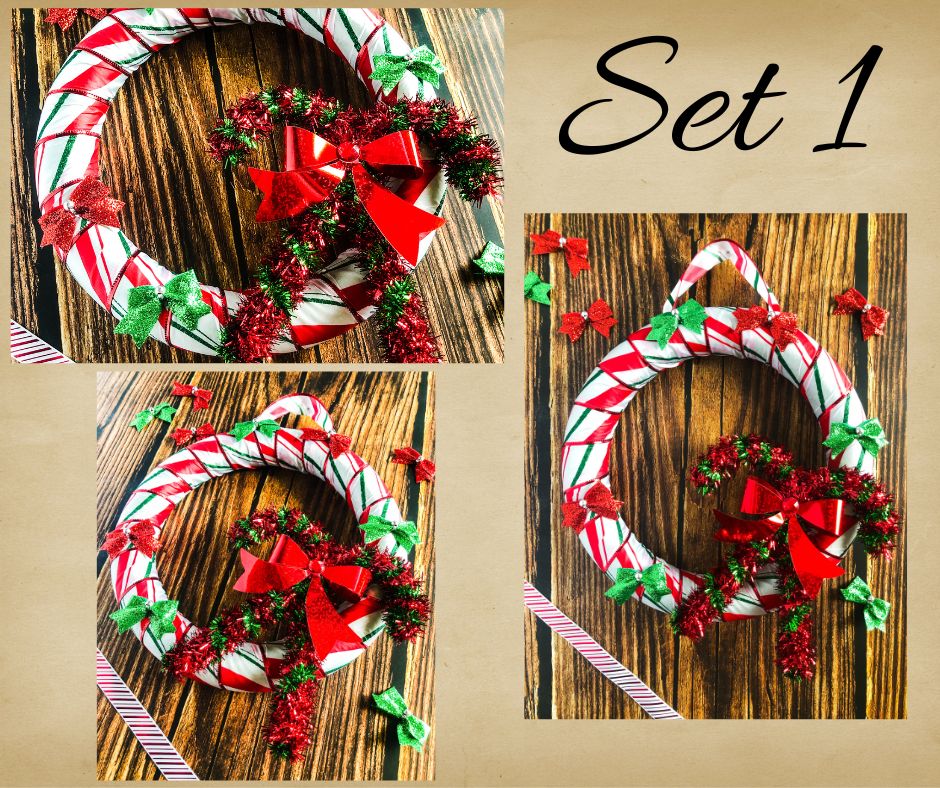 Candy Cane Winter Wreath - Set 1