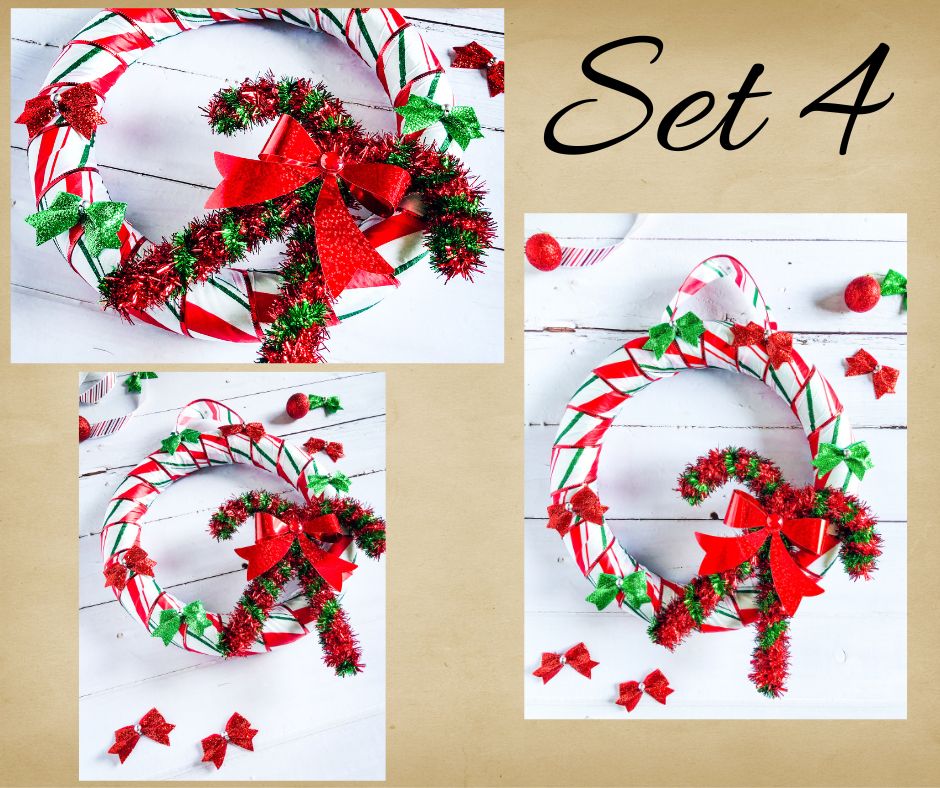 Candy Cane Winter Wreath - Set 4