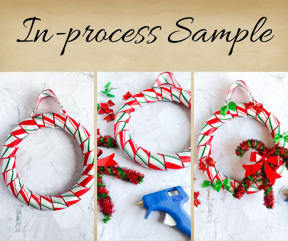 Candy Cane Winter Wreath - Set 1