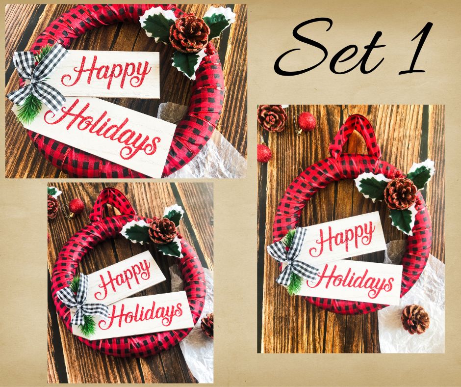 Happy Holidays Winter Wreath - Set 1