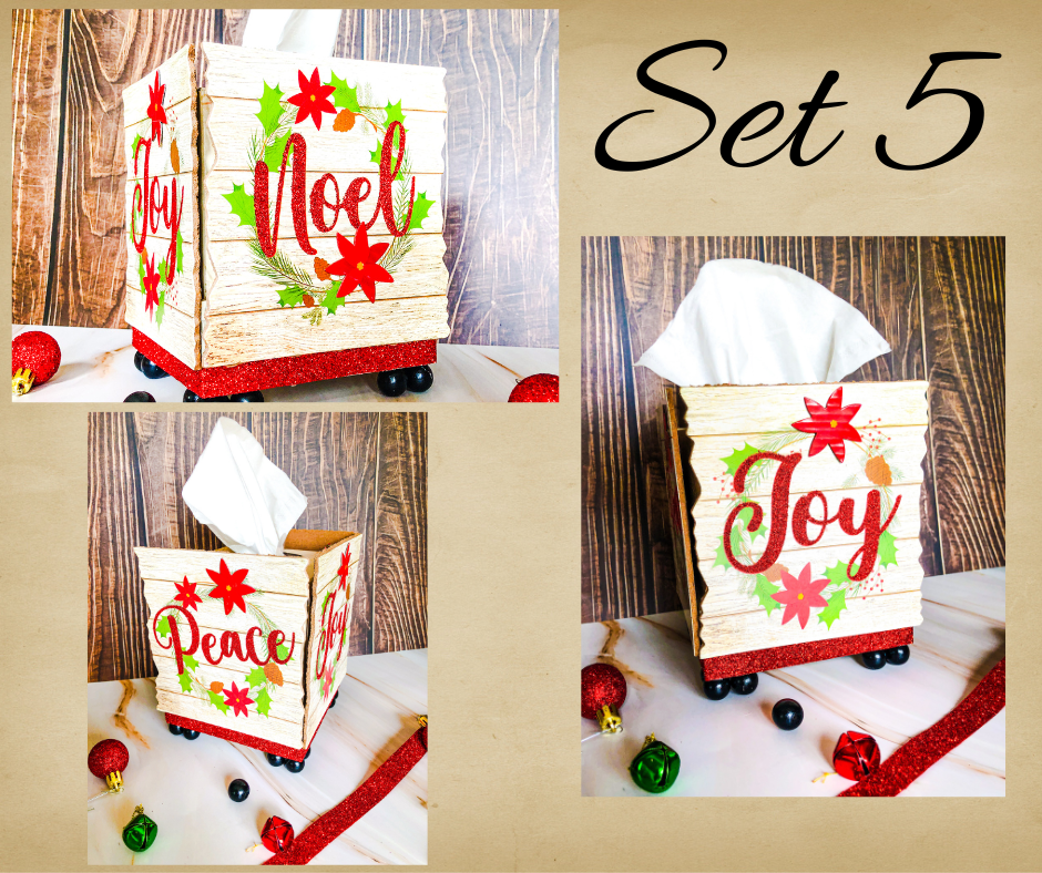 Christmas Decorative Kleenex Box Holder - Set 5