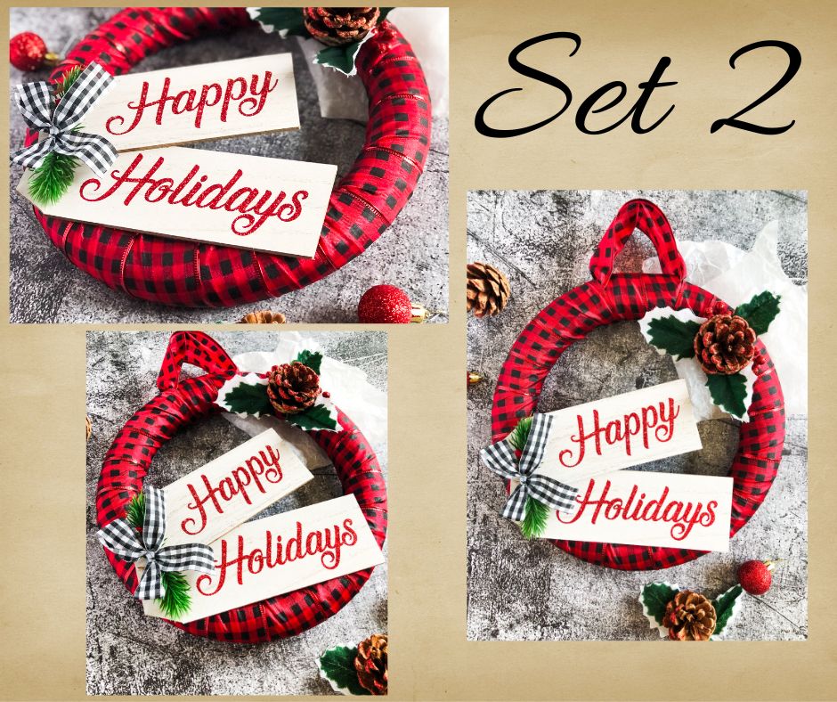 Happy Holidays Winter Wreath - Set 2