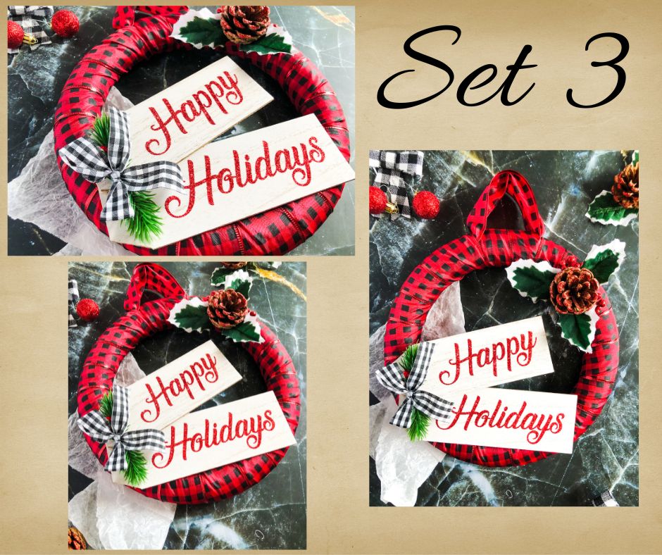 Happy Holidays Winter Wreath - Set 3