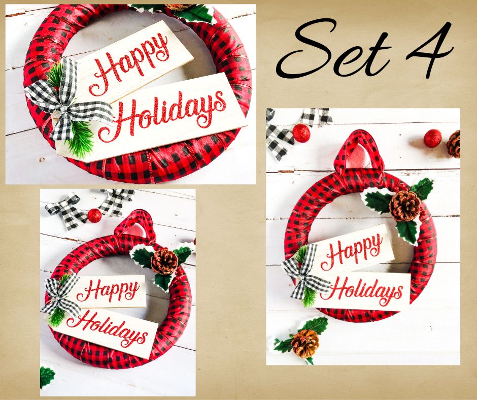 Happy Holidays Winter Wreath - Set 4