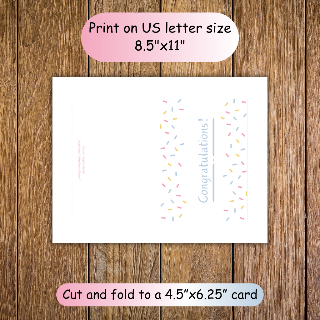 Congratulations! Confetti Printable Card