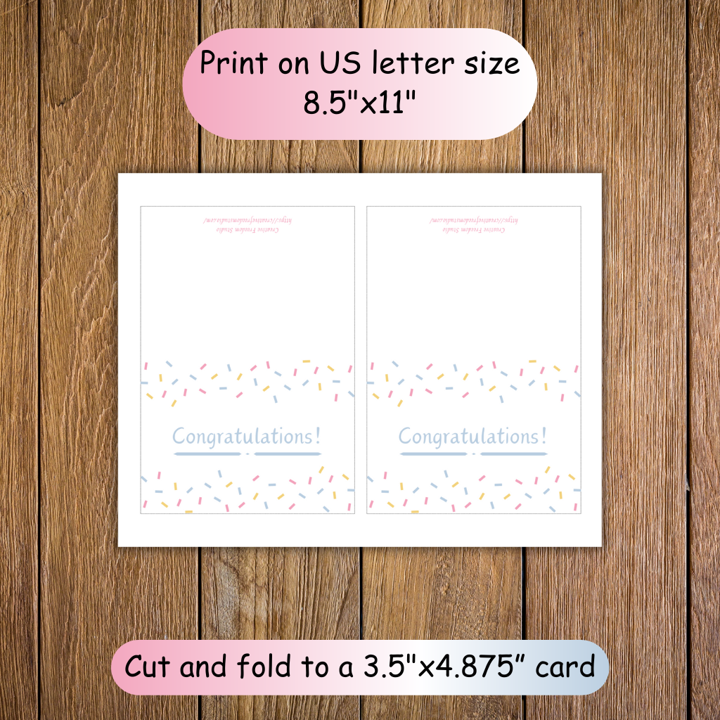 Congratulations! Confetti Printable Card