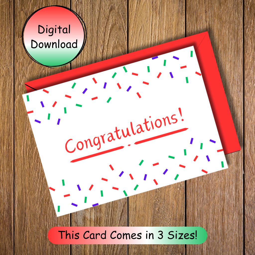 Congratulations! Confetti Printable Card