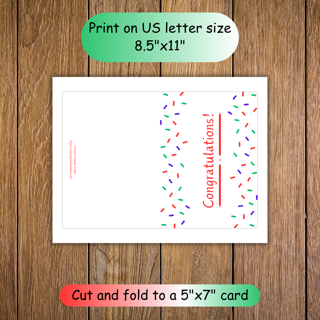 Congratulations! Confetti Printable Card