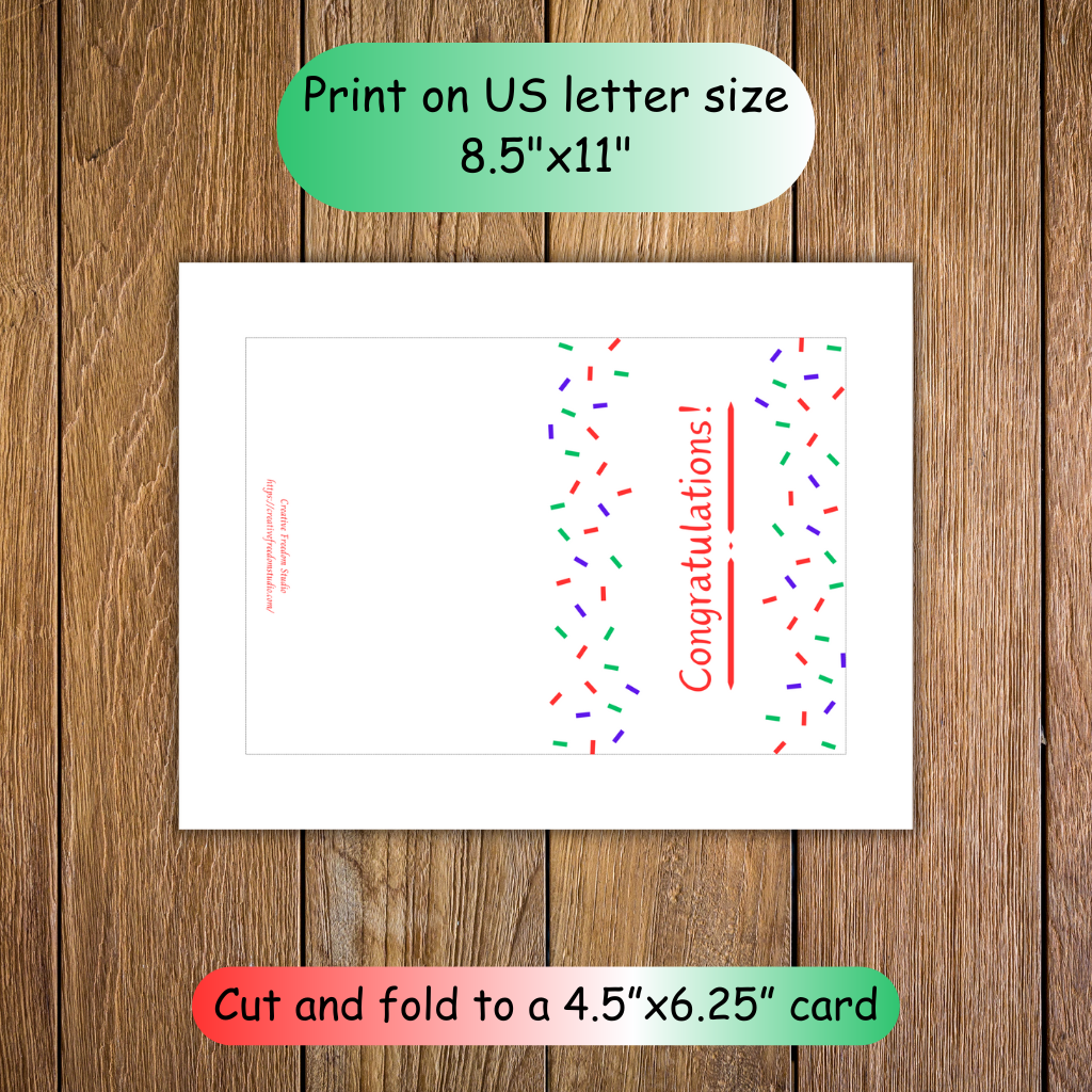 Congratulations! Confetti Printable Card