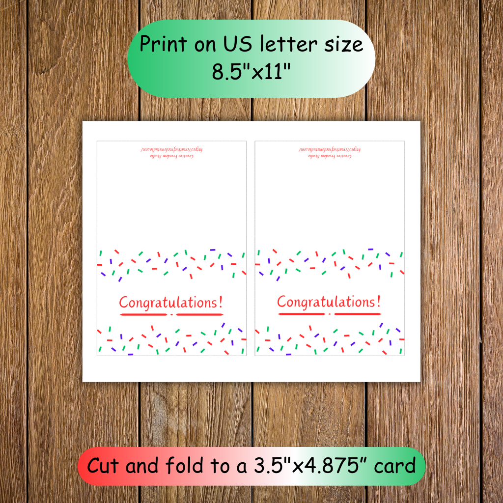 Congratulations! Confetti Printable Card