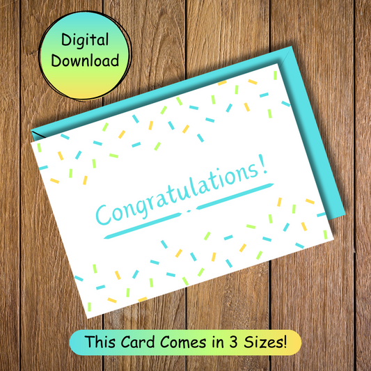 Congratulations! Confetti Printable Card