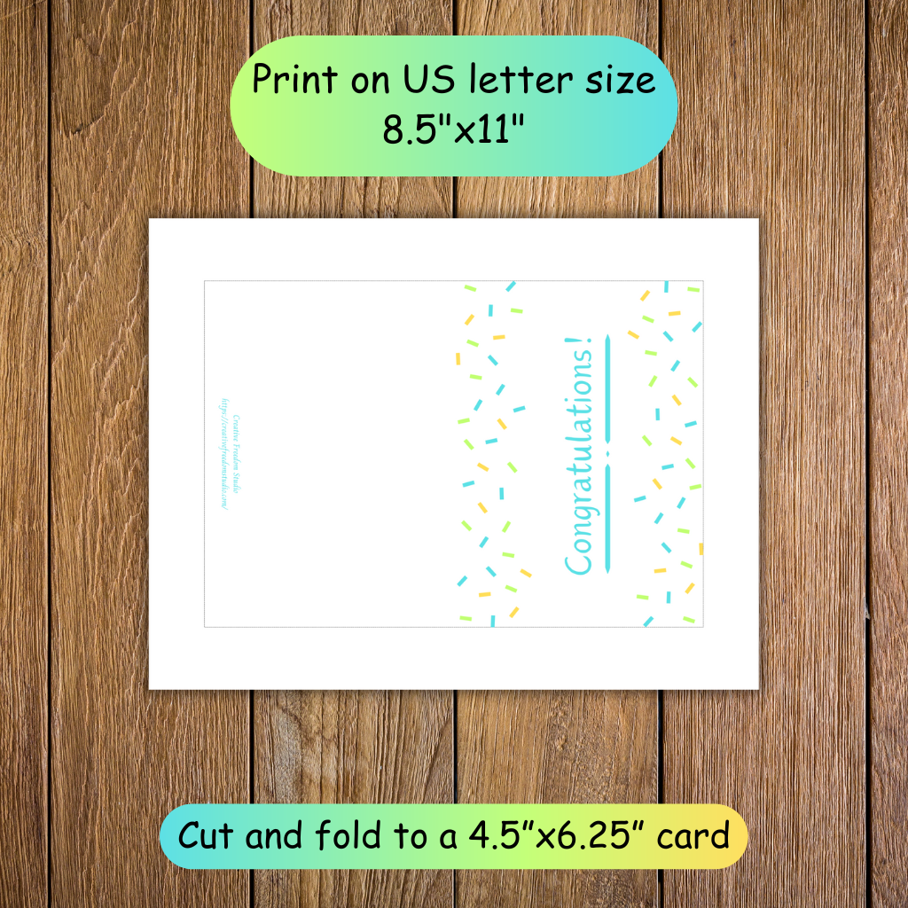 Congratulations! Confetti Printable Card