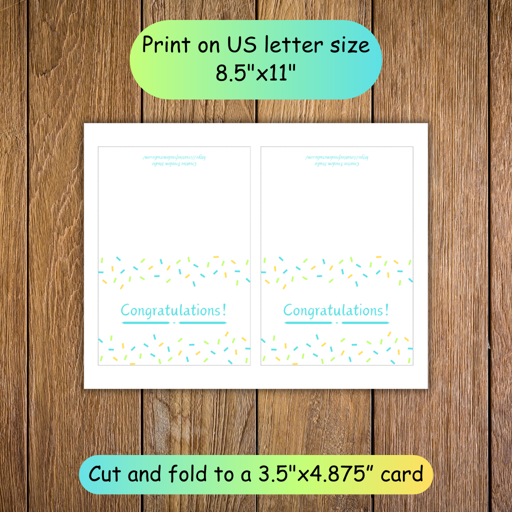 Congratulations! Confetti Printable Card