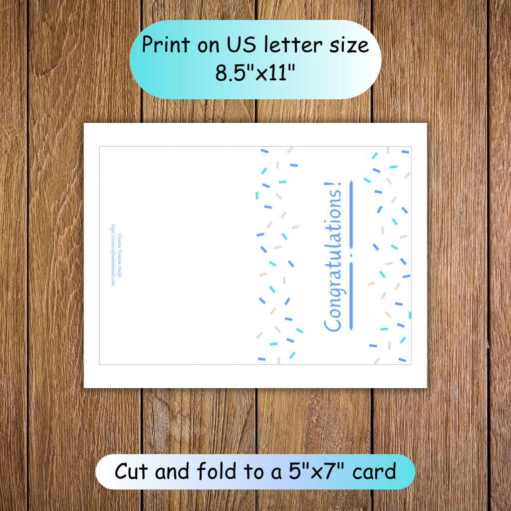 Congratulations! Confetti Printable Card