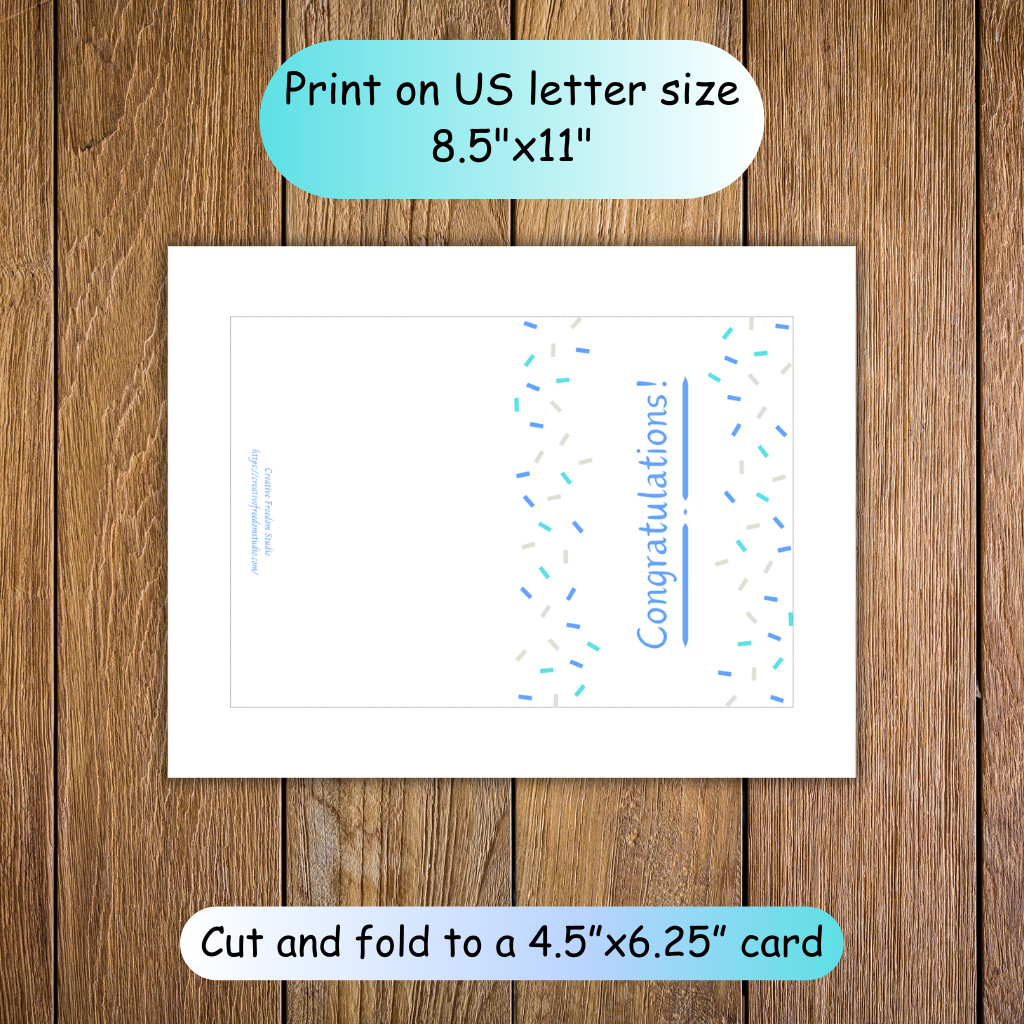 Congratulations! Confetti Printable Card