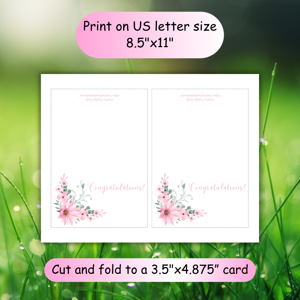 Congratulations! Printable Card