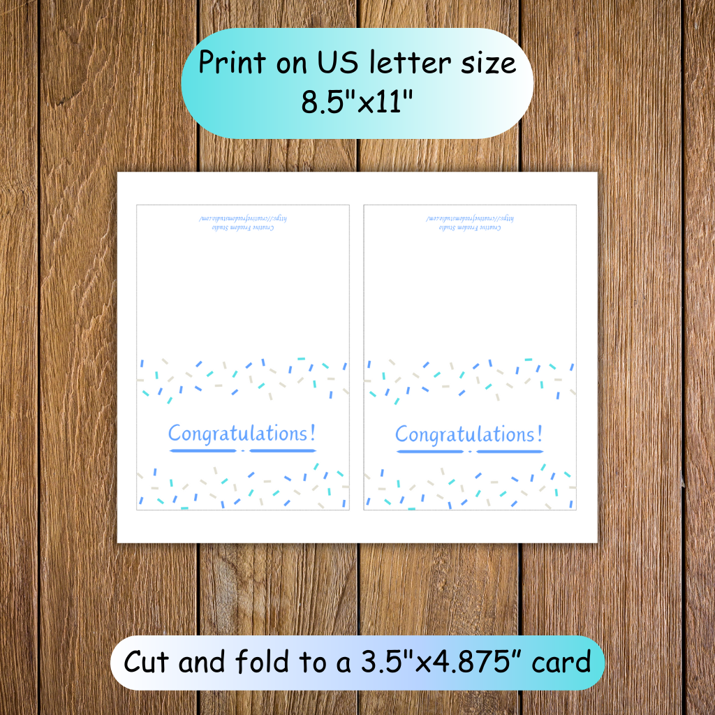 Congratulations! Confetti Printable Card