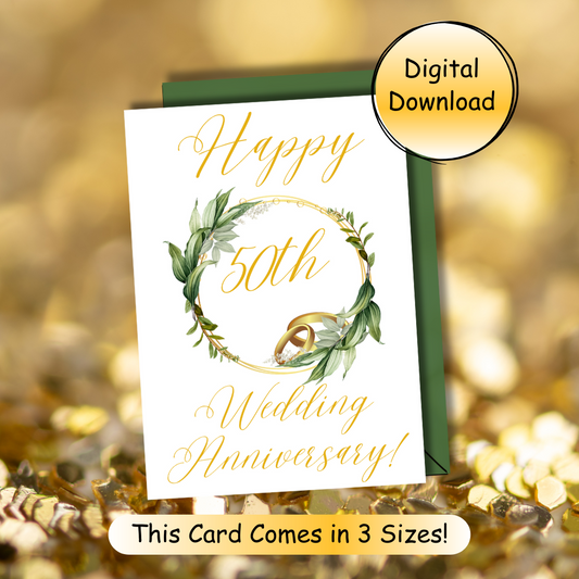 Happy 50th Wedding Anniversary! Printable Card