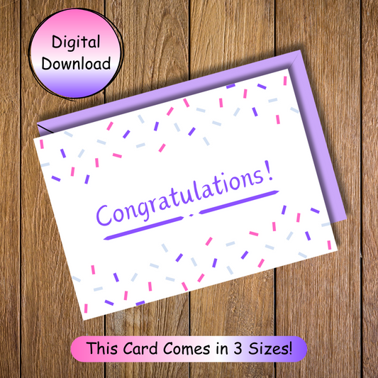 Congratulations! Confetti Printable Card