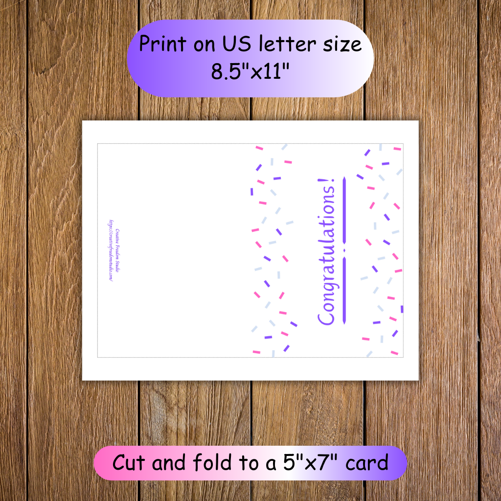 Congratulations! Confetti Printable Card