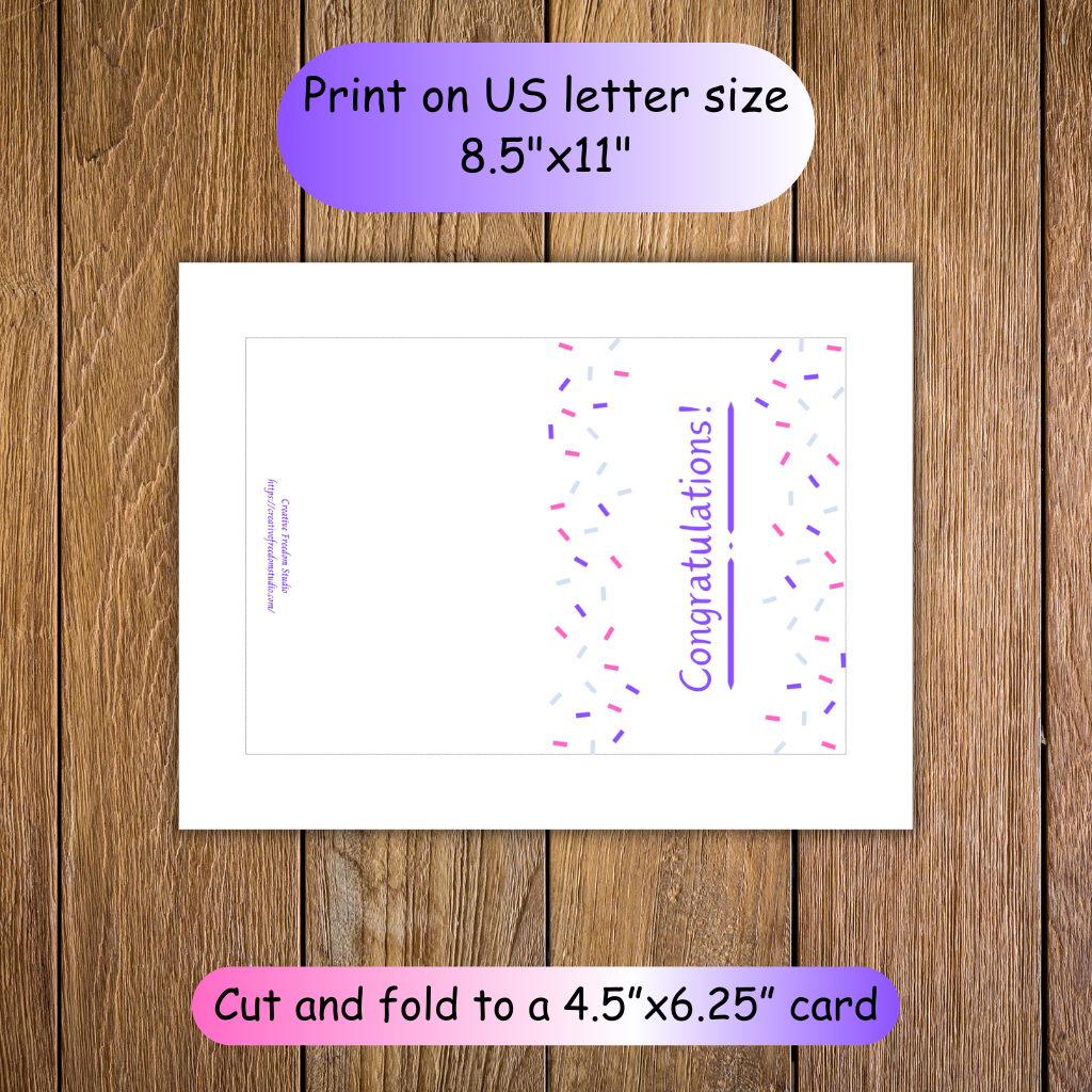 Congratulations! Confetti Printable Card