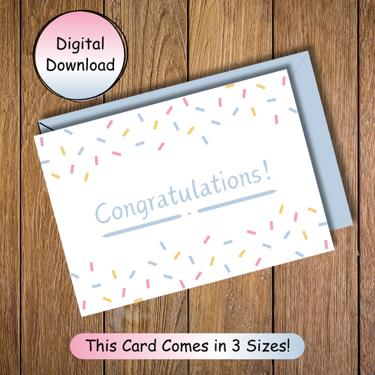 Congratulations! Confetti Printable Card