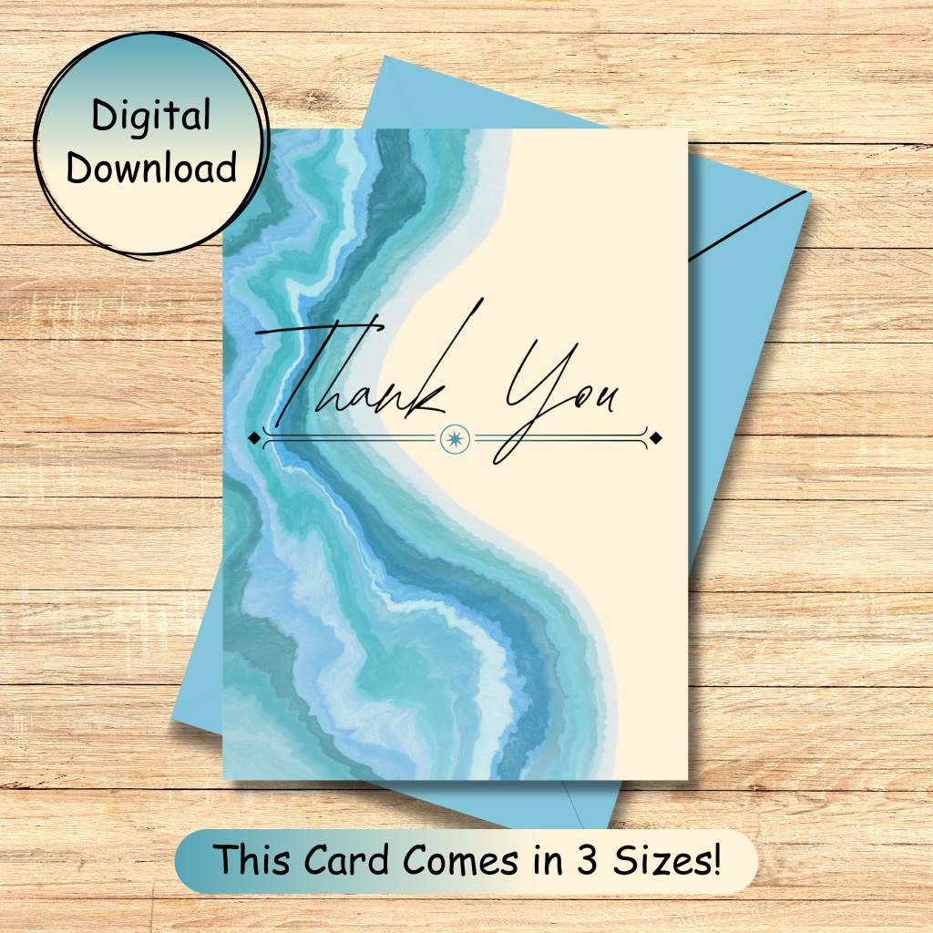 Seaside Thank You Printable Card