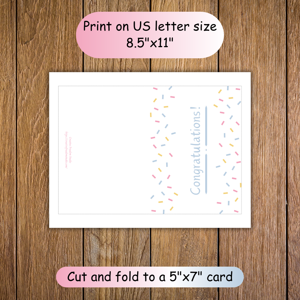 Congratulations! Confetti Printable Card