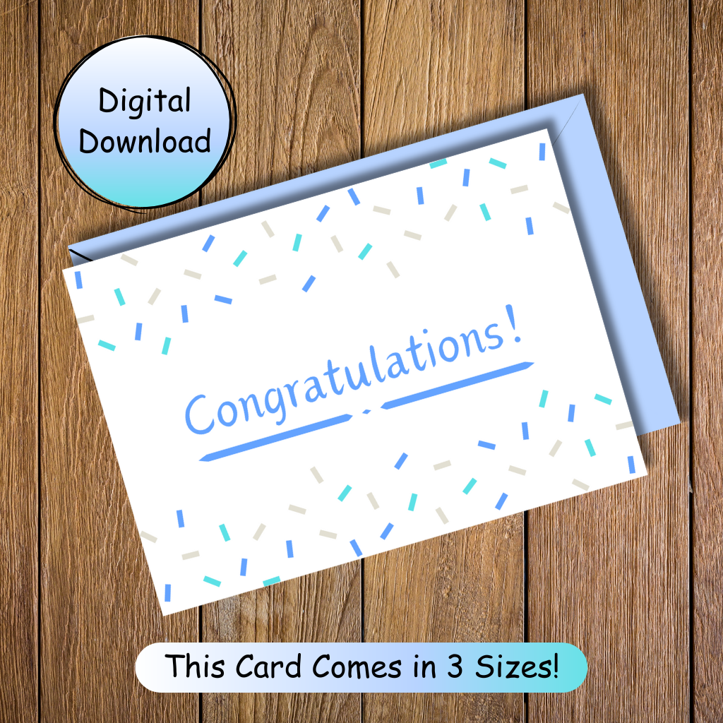 Congratulations! Confetti Printable Card