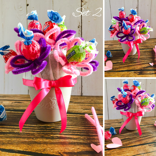 Valentine Floral Candy Pot - Set 2