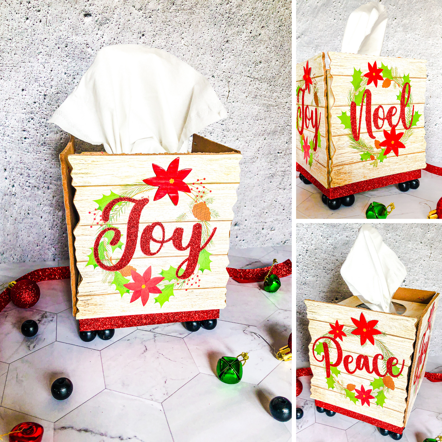 Christmas Decorative Kleenex Box Holder - Set 4