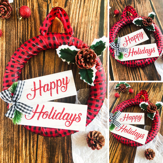 Happy Holidays Winter Wreath - Set 1