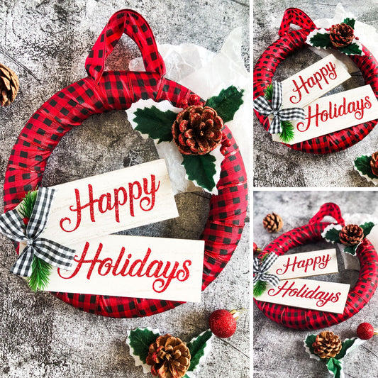 Happy Holidays Winter Wreath - Set 2