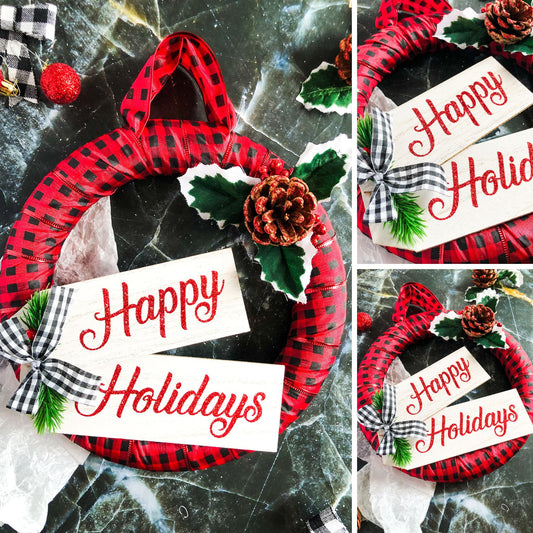 Happy Holidays Winter Wreath - Set 3