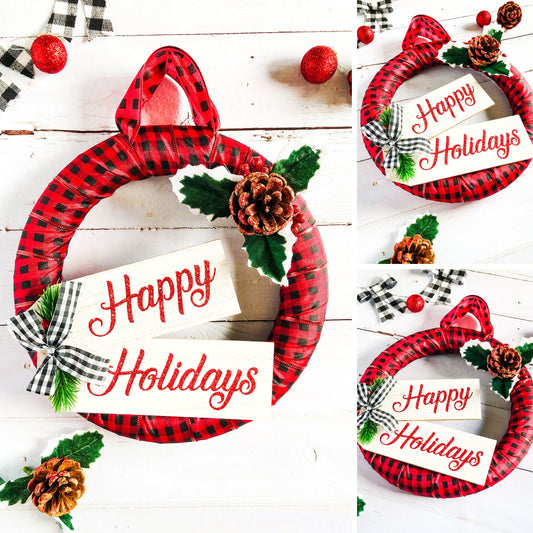 Happy Holidays Winter Wreath - Set 4